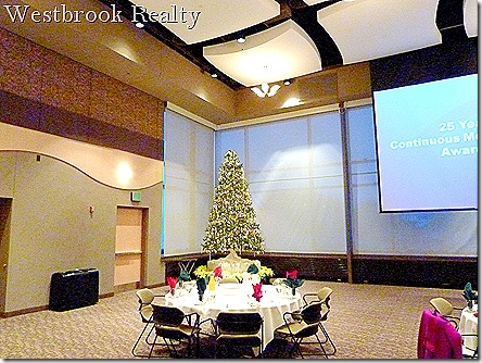 Christmas tree in banquet room